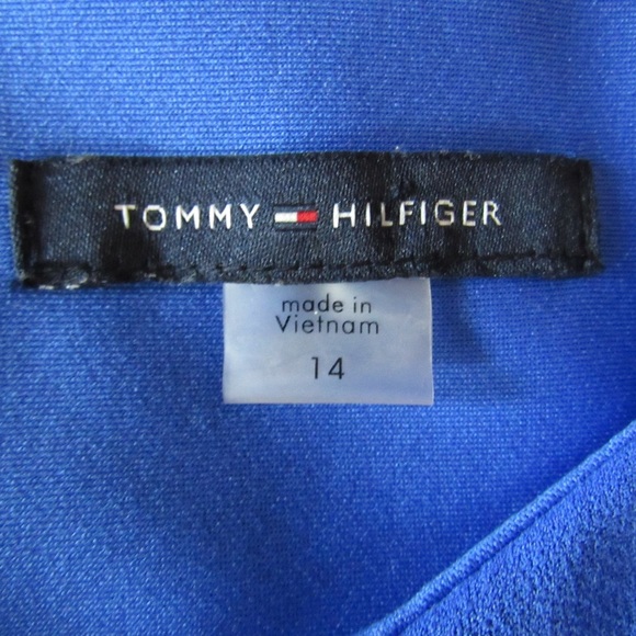 Tommy Hilfiger Blue Short Sleeve Dress 14 White Trim Preppy Classical Nautical - Picture 9 of 9